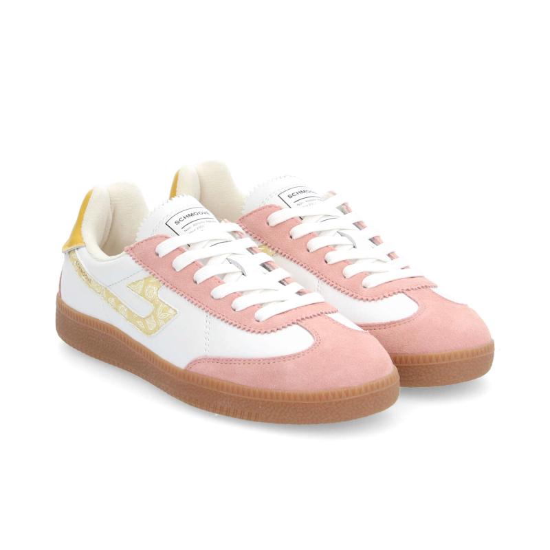 SHEFFIELD JOGGER W - NAPPA/SUEDE - BLANC/ROSE